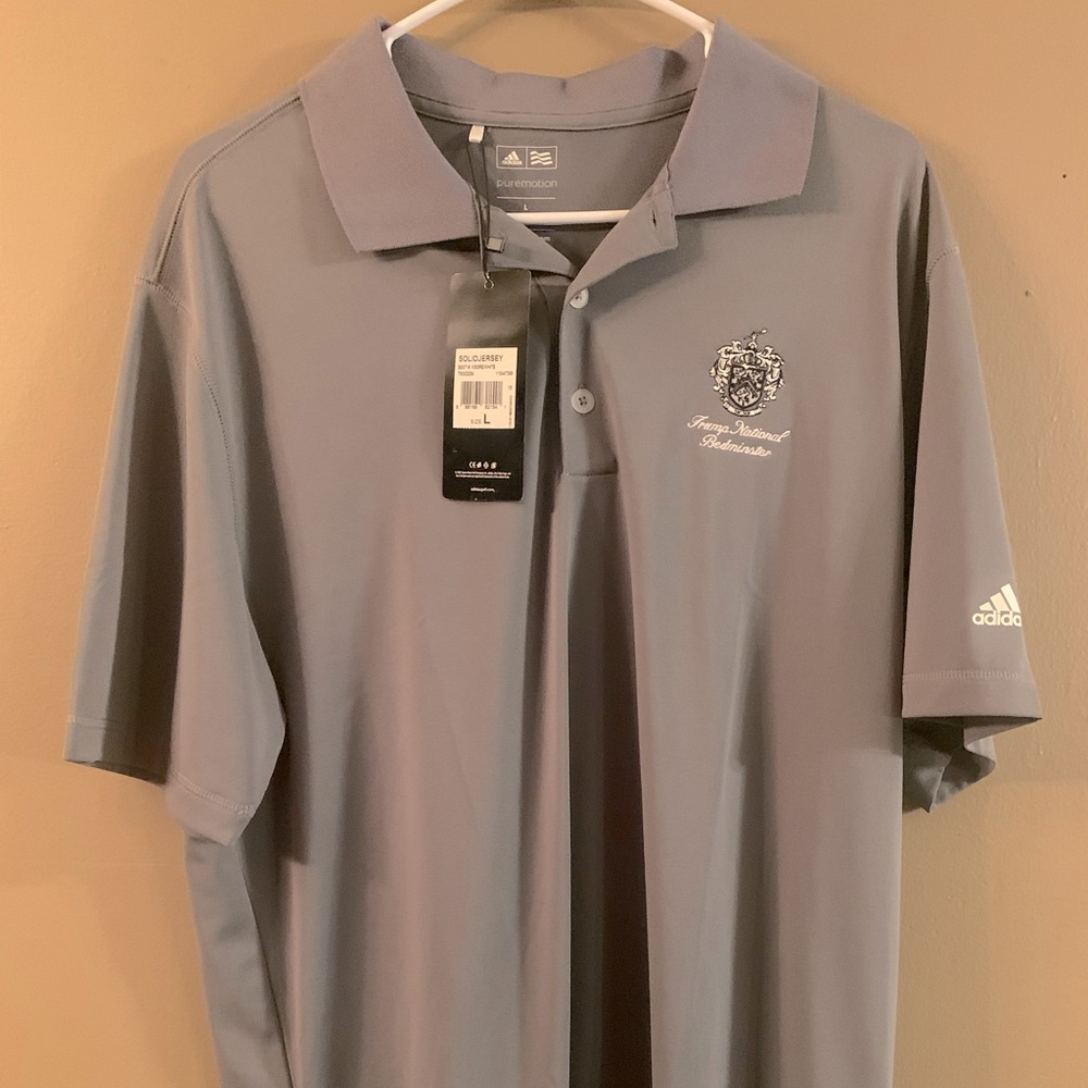 Adidas Polo Golf Size L with Trump National Bedminster Logo BRAND NEW with tags